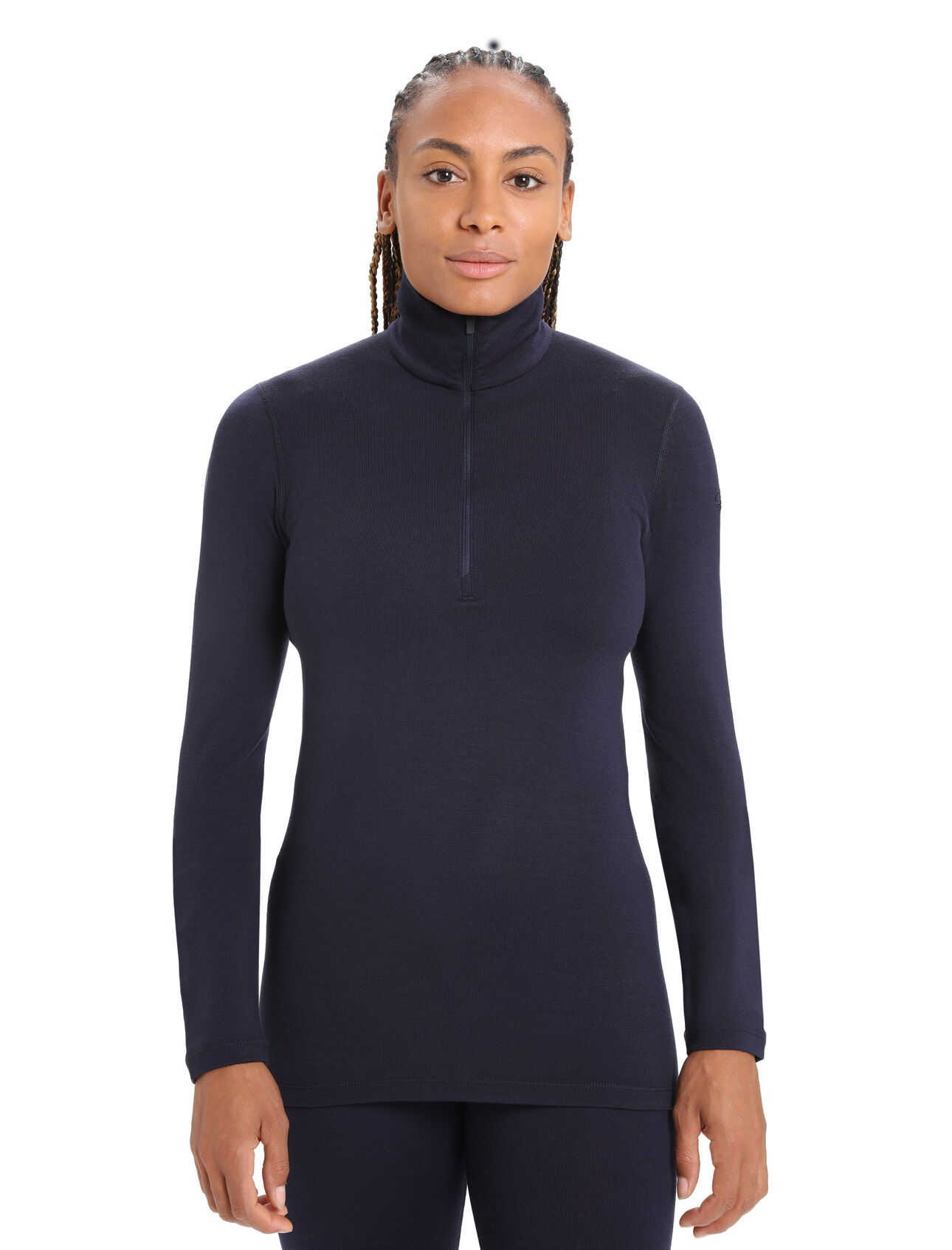 Gray Medium Womens Base Layer Top %100 Merino Wool Half Zip Sweater Thermal 